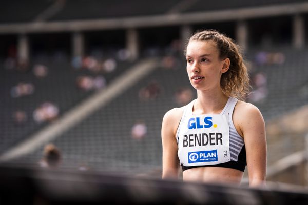 Carolin Bender (SSV Ulm 1846) waehrend der deutschen Leichtathletik-Meisterschaften im Olympiastadion am 26.06.2022 in Berlin